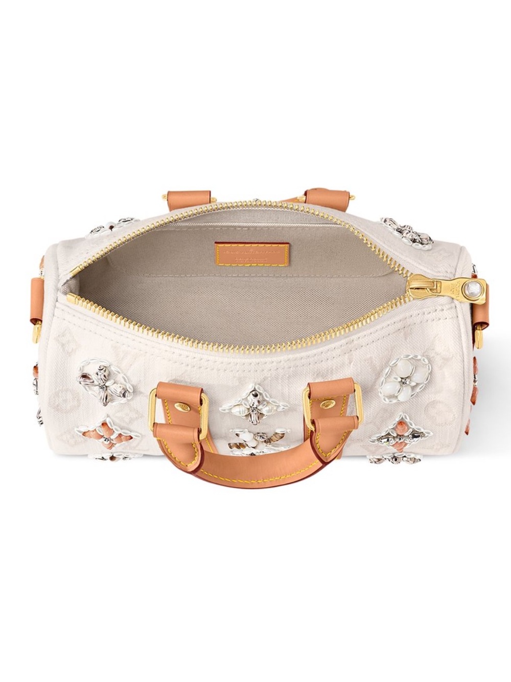 NEW *RARE* Louis Vuitton Keepall Bandoulière 25 Off-White Denim Seashell - Picture 3 of 3